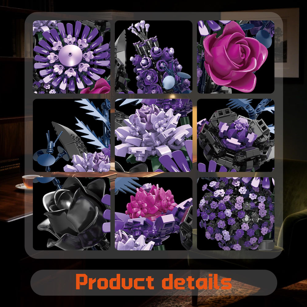 BrixVibe Flowers Building Set mechanical petals — intricate detail for collectors.