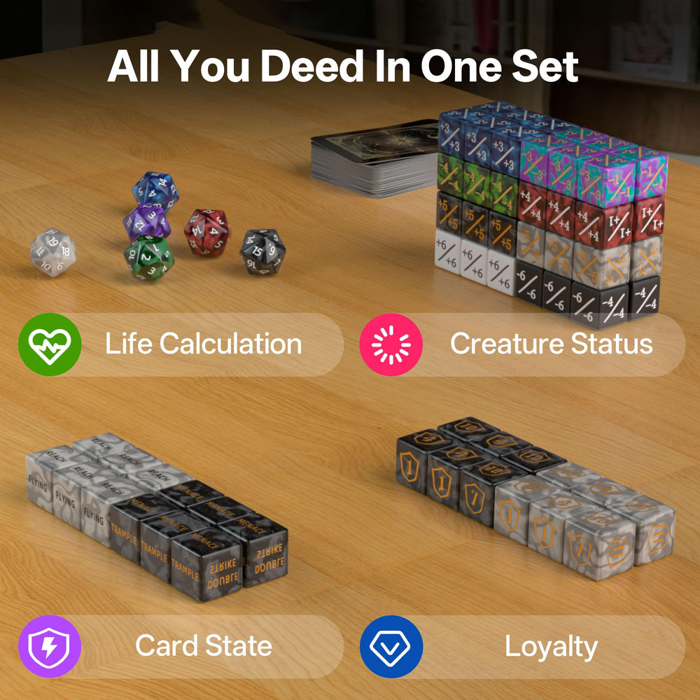 Brizago shield dice highlight combat effects during battles