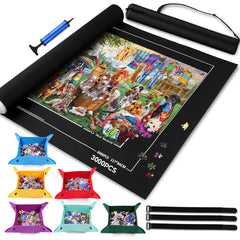 Brmoka jigsaw puzzle mat rollup with up to 1500 pieces for organized play