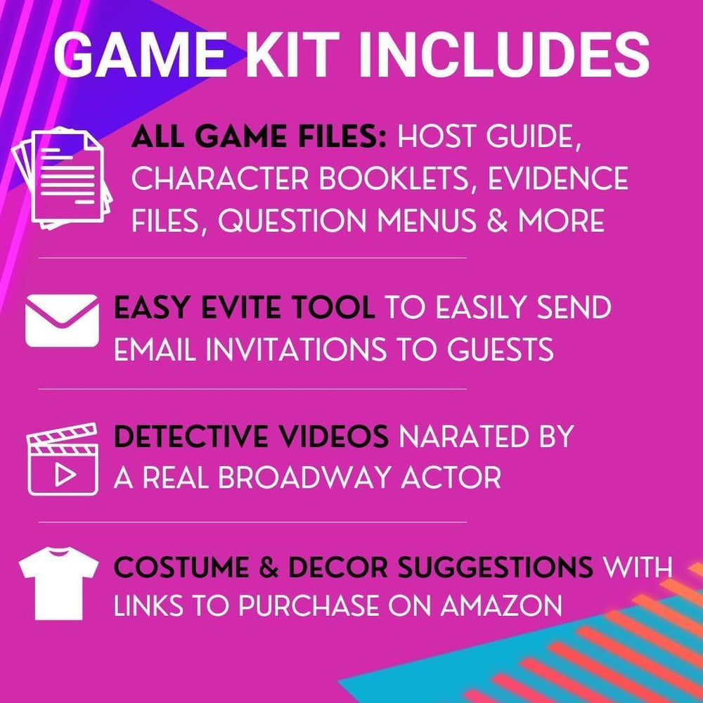 Broadway Murder Mysteries evite sender tool streamlines personalized guest invitations.
