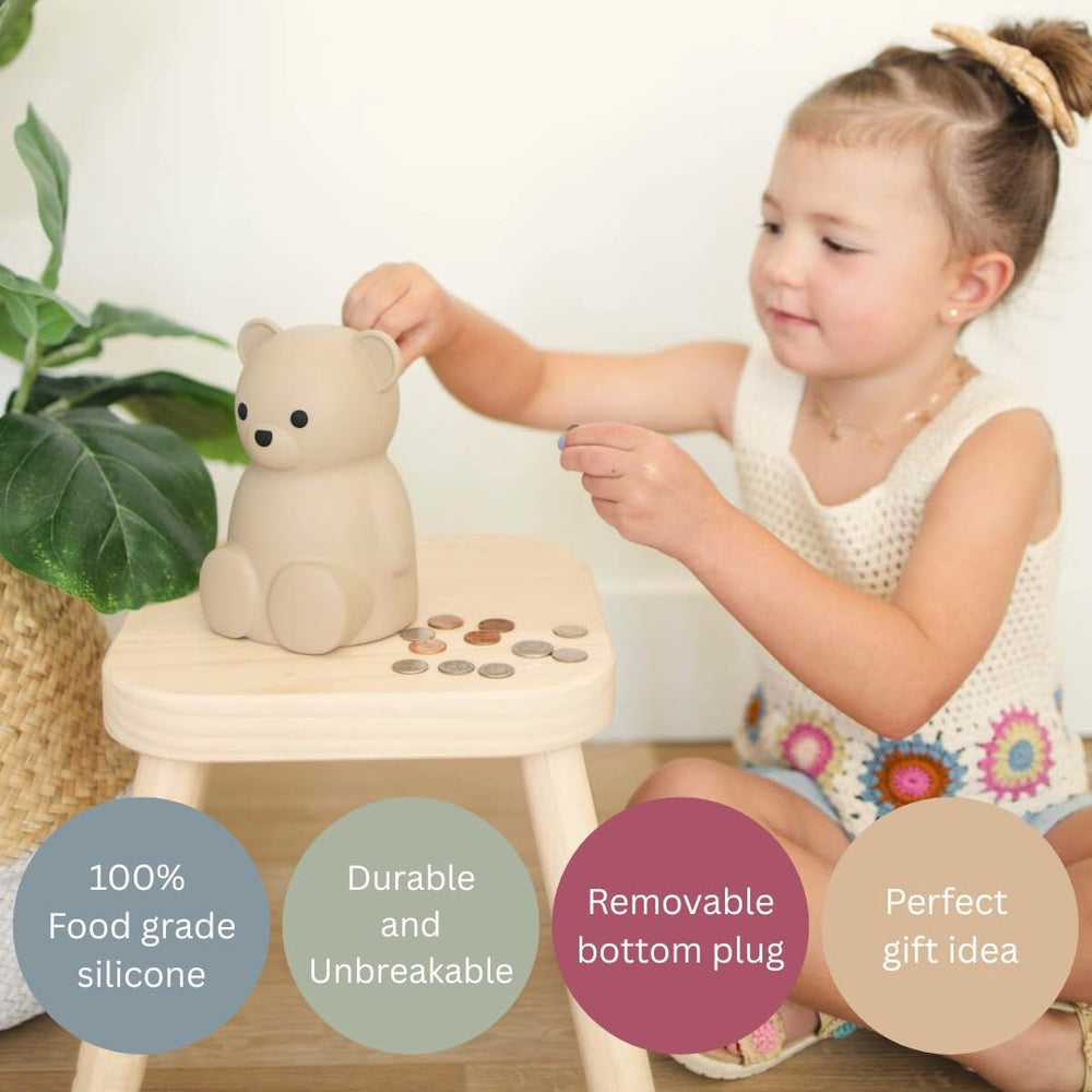 Brooklyn Neutral unbreakable money bank for kids, durable design for daily use.