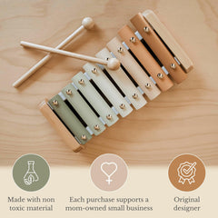 Brooklyn Neutral Xylophone keys close-up highlighting durable steel keys