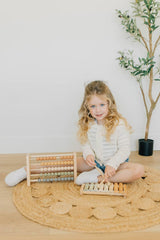 Brooklyn Neutral Xylophone wood frame detail emphasizing Aspen wood build
