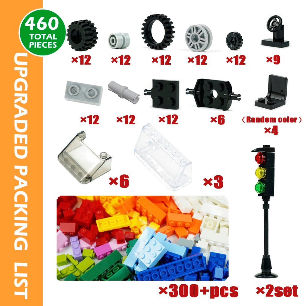 BroTex wheels and axles set with traffic light for busy city pretend play