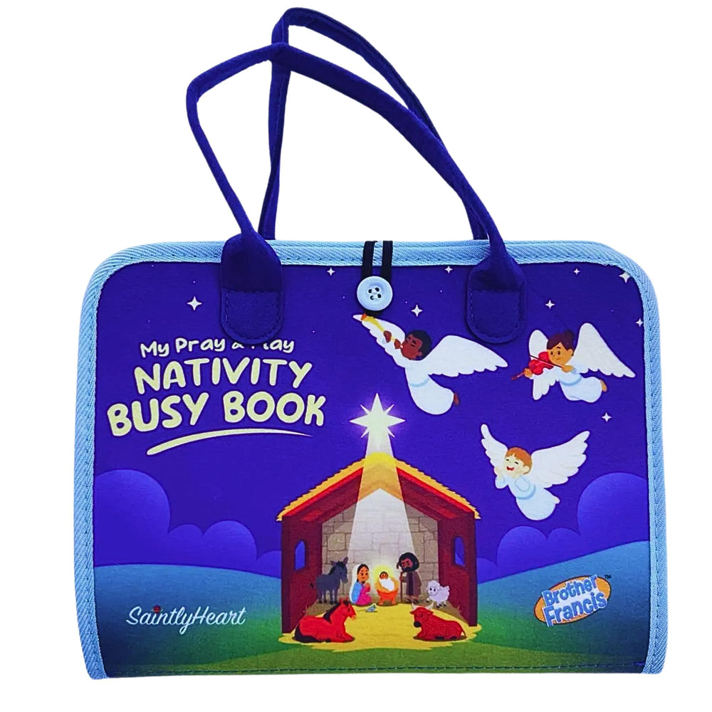 Brother Francis Nativity Busy Book cover with soft felt pages for quiet learning