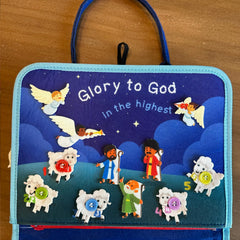 Brother Francis Nativity Busy Book compact size with carry handle for travel