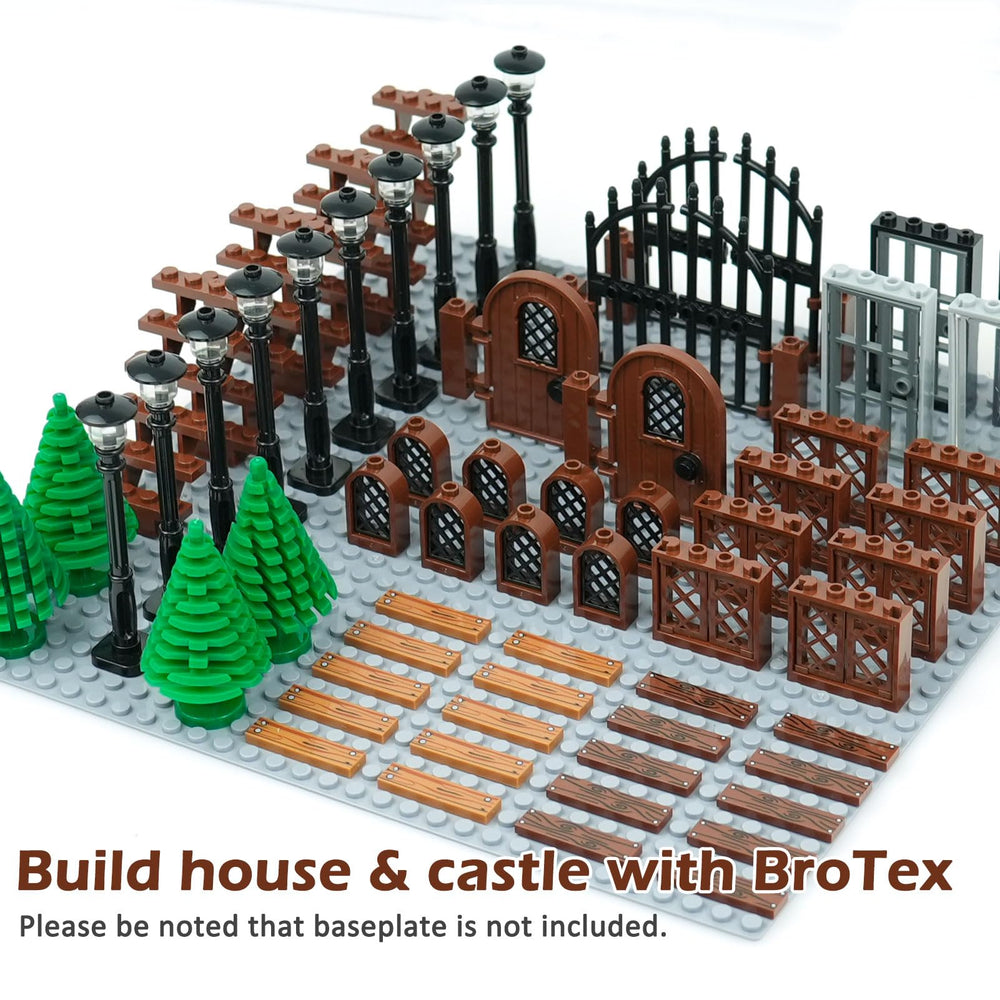 BroTex ladders and wooden tiles unlock multi-level builds and detailed street scenes.