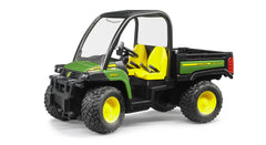 Bruder John Deere 855D Gator XUV cabin windows offer clear, durable visibility for indoor and outdoor play.
