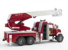 Bruder Mack Granite extendable ladder allows elevated rescue scenarios