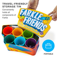 Brybelly Farkle with Friends travel tin storage keeping components organized.