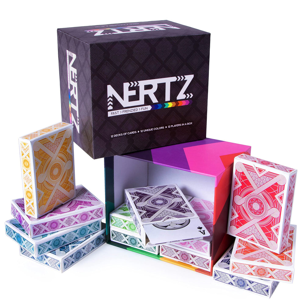 Brybelly Nertz card game with colorful backs for fast multi-player play