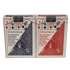 Brybelly plastic-coated pinochle cards endure frequent shuffles during play.