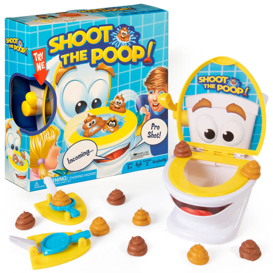 Brybelly Shoot The Poop toilet front view with talking tank for family fun