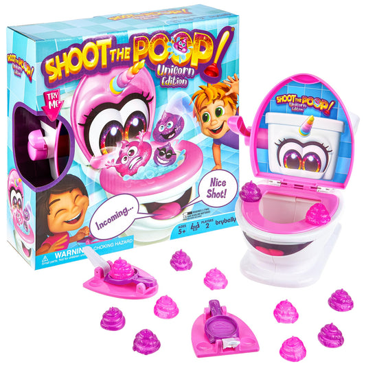 Brybelly Shoot The Poop Unicorn Edition glitter poop toy set for family fun