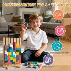 BSADIY child exploring the puzzle to build structures and shapes