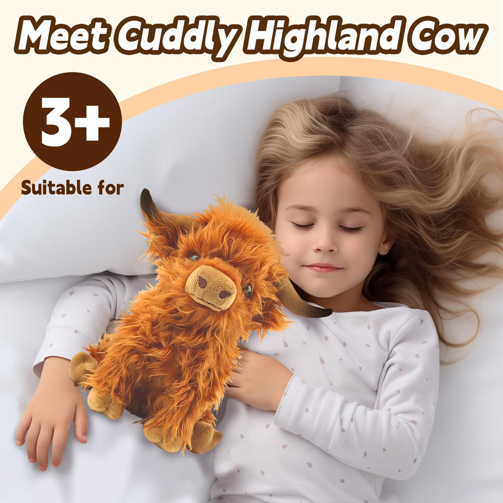 Bsanker Highland Cow Plush on sofa as a cozy decor accent