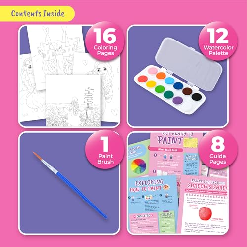 BSCOOL 12-palette watercolors demonstrating vibrant colors for young artists