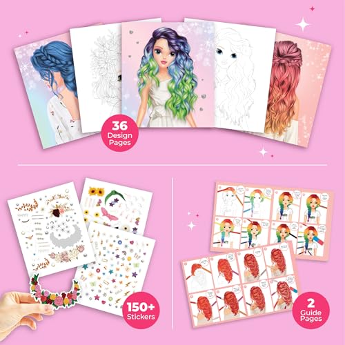 BSCOOL fashion design sketchbook pages encourage planning outfits with precise coloring.