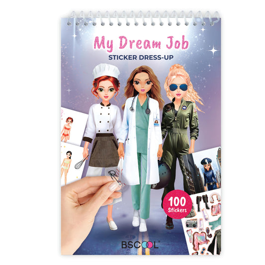 BSCOOL Sticker Dress Up Dream Job book cover with inspiring career stickers for creative play.