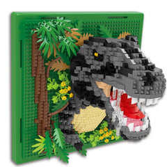 BseSparklion dinosaur 3D wall art kit showcases vibrant blocks for a stunning wall display.