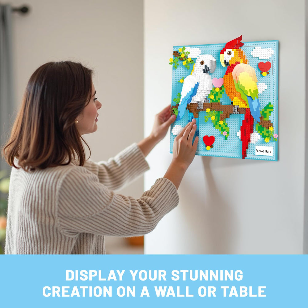 Gift-ready parrot blocks set packaged in an elegant box.