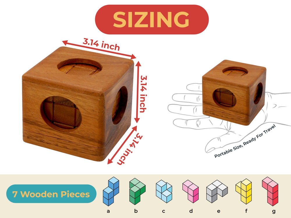 BSIRI Soma Puzzle Cube in hand, showcasing portable, stress-free brain teaser.