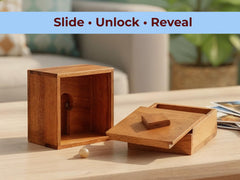 BSIRI Treasure Riddle Box interior with lockable compartment for jewelry or gift cards.
