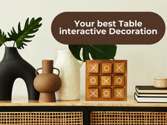 BSIRI wooden XO blocks on a coffee table decor