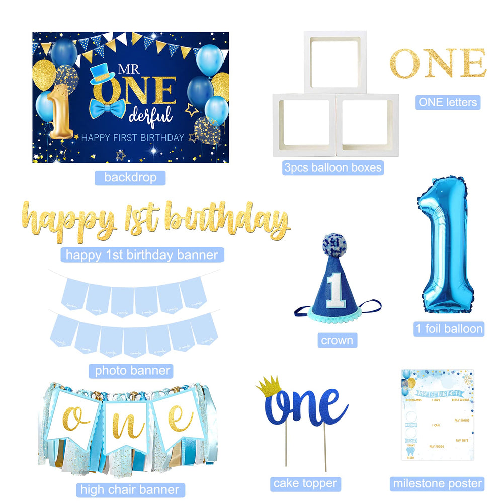 BSMIEFUS balloon boxes create a cohesive first birthday scene