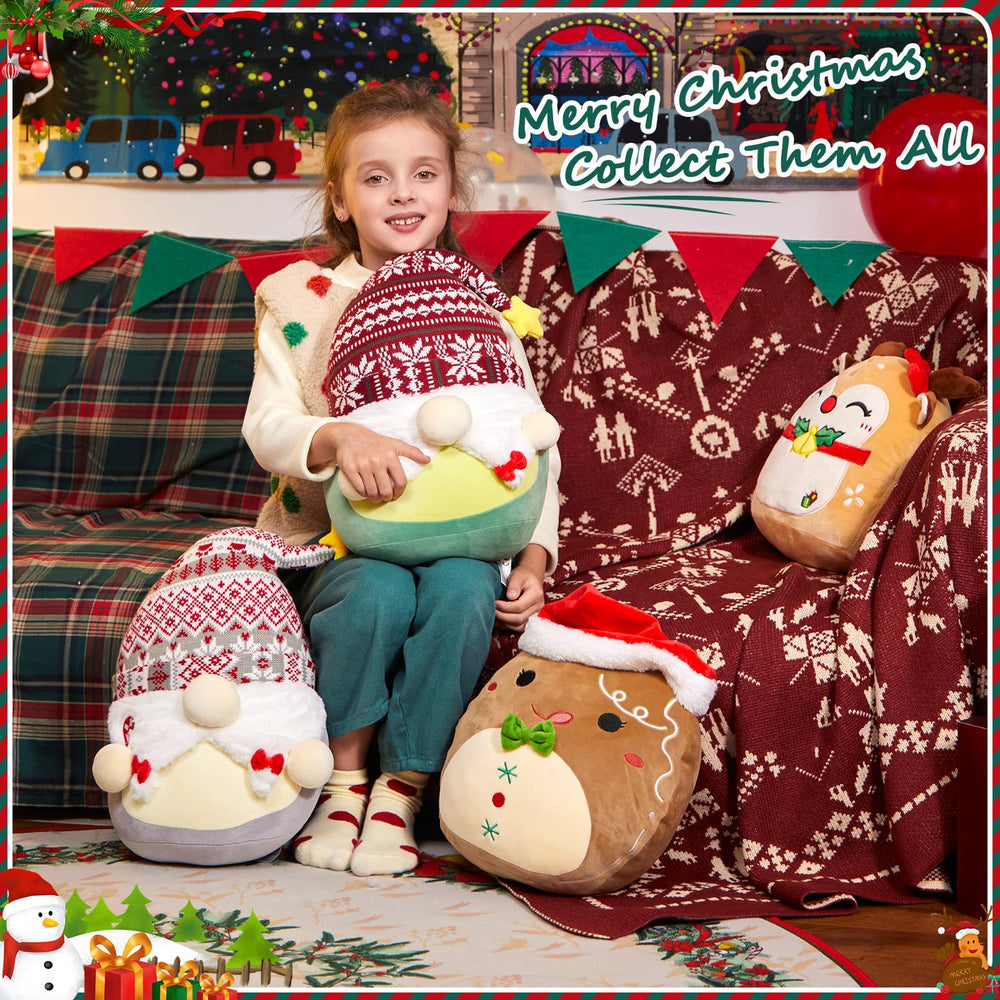 BSTAOFY 12-inch gingerbread-man pillow with bow tie adds holiday charm