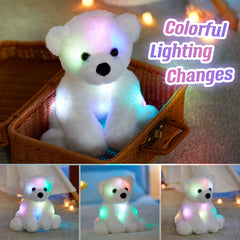 BSTAOFY Glow polar bear face detail highlights cutely stitched eyes for comforting appeal.