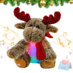 BSTAOFY musical reindeer plush with colorful night light for cozy nights