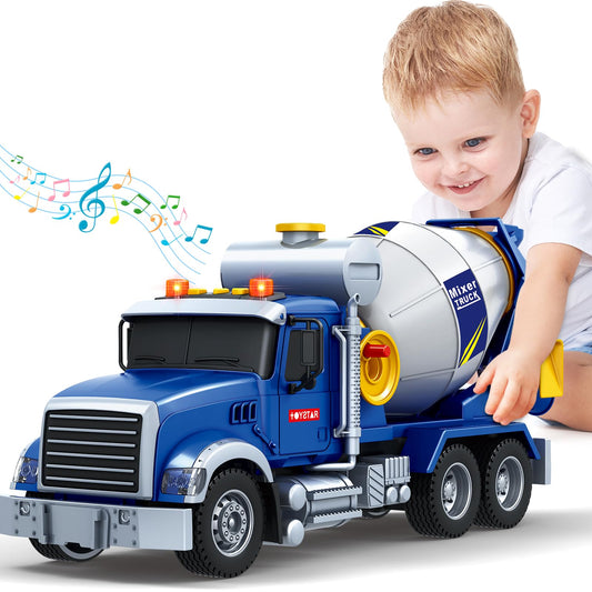 Bstoyder 15-inch cement mixer truck with lights and sounds for immersive play.