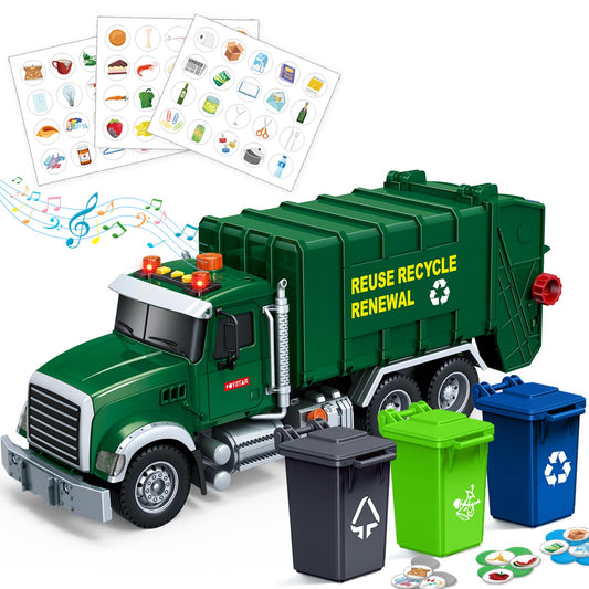 Bstoyder 15-inch garbage truck front view for imaginative play.