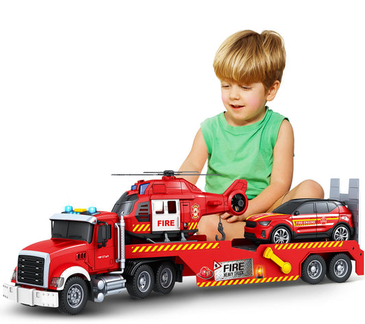 Bstoyder 21-inch toddler fire truck ideal for imaginative play and coordination.