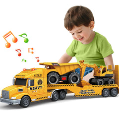 Bstoyder 27-inch construction truck with excavator for imaginative play and hand-eye coordination.