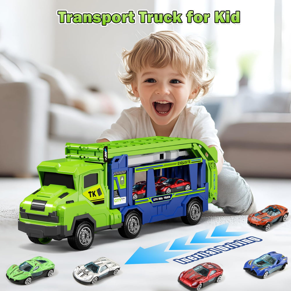 BSTOYDER storage cabins with cars neatly organize the toy collection.