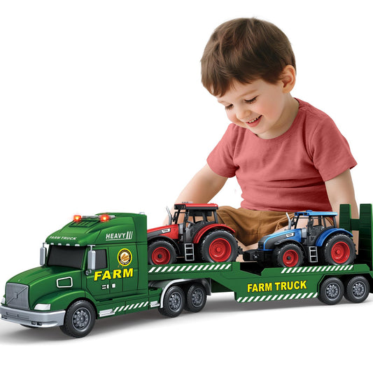Bstoyder 3-in-1 toddler truck set with tractors for imaginative play.