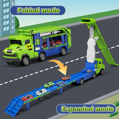 BSTOYDER blue storage cabins with cars for tidy storage and play.