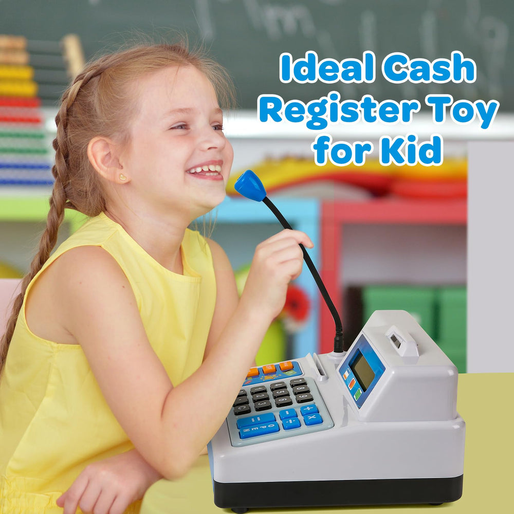 Bstoyder cash register toy play money coins illustrate counting basics
