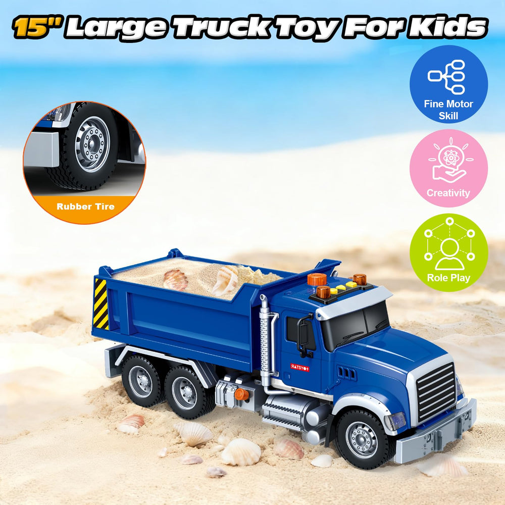 Bstoyder friction-powered truck measures 13.8 inches, ideal for outdoor sand or lawn play.