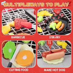 Bstoyder grill set featuring lid cover and storage for accessories.