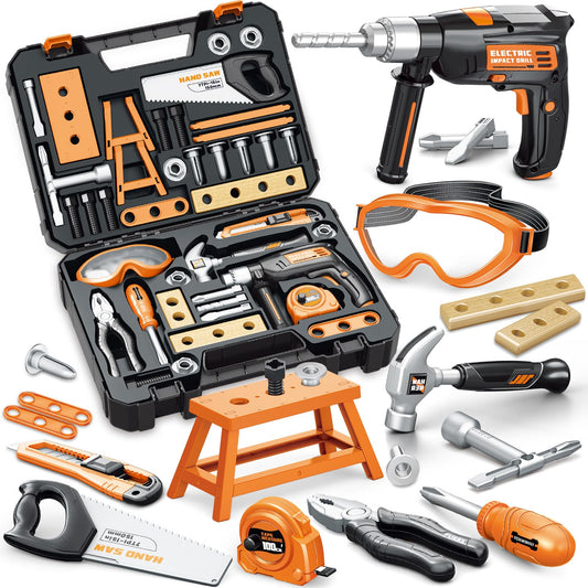 BSTOYDER kids tool set box keeps tools neatly organized for imaginative play