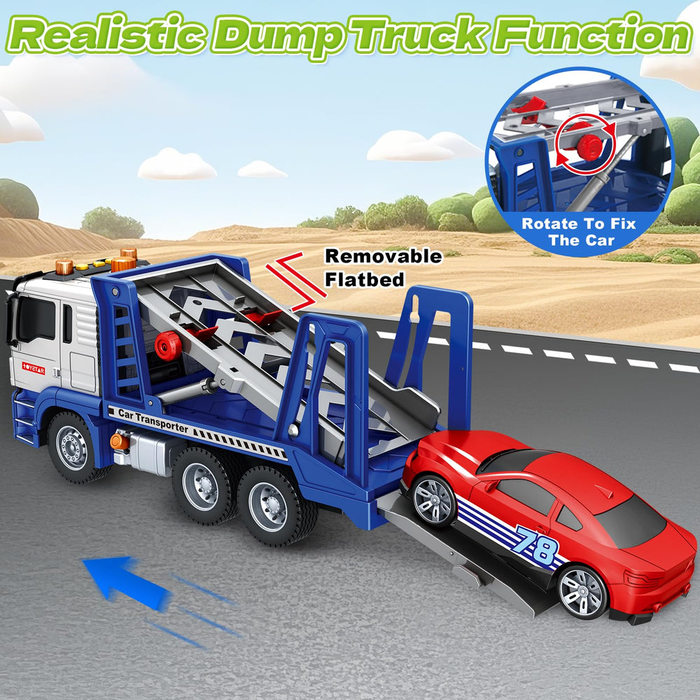 Bstoyder ramp load tilt function showing loadable vehicles in action