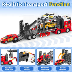 Bstoyder truck with detachable cab and moveable tailgate for realism.