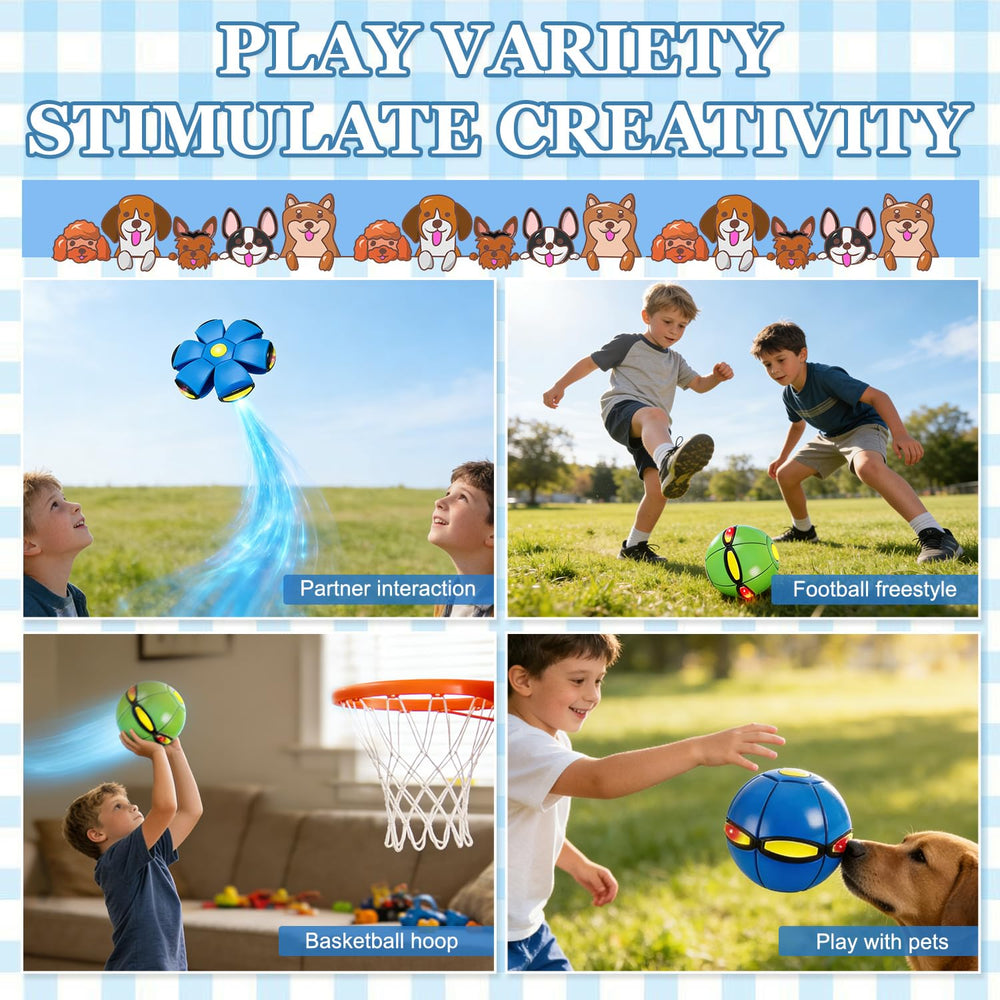 BSurreal Magic Ball glow LED lights enhance nighttime play sessions.