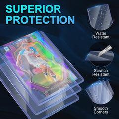 Blue outer color helps organize protected cards at a glance.