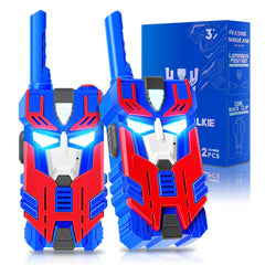 BTMBORY Transform Walkie Talkies Blue Leader Robot front view for outdoor adventures.