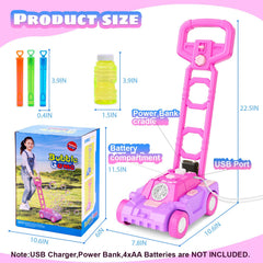 Bttyu Bubble Lawn Mower adjustable handle fits growing children for comfort.