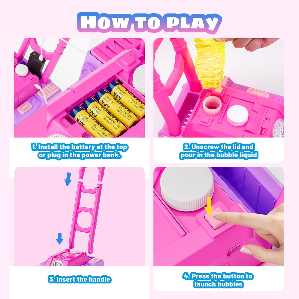 Bttyu Bubble Lawn Mower detachable handle aids compact storage and setup.